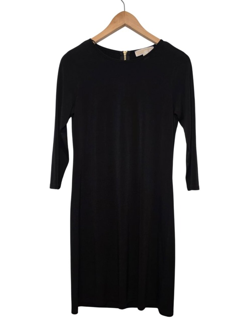 Michael Kors Shift Dress Black 3/4 Sleeves Size XS